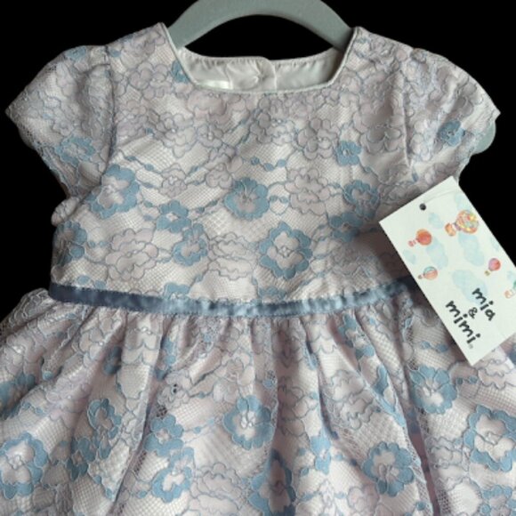 NEW!‎ Mia & Mimi 2pc Pink with Lace Overlay Cap Sleeve Dress & Bloomers - Picture 11 of 12